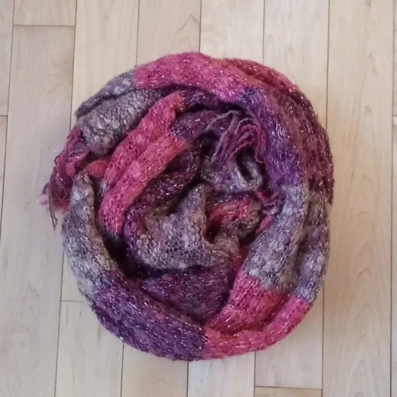 H&M oversized colorblock scarf with silver thread and tassels - Picture 5 of 5